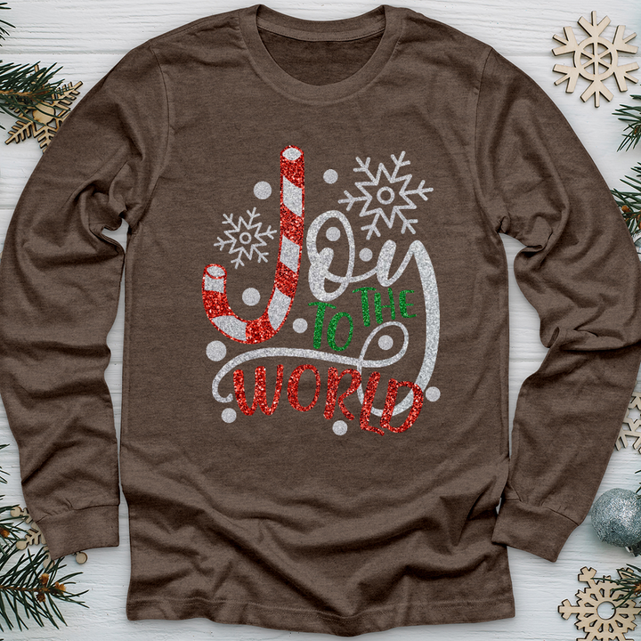 Joy To The World Candy Cane Long Sleeve Tee