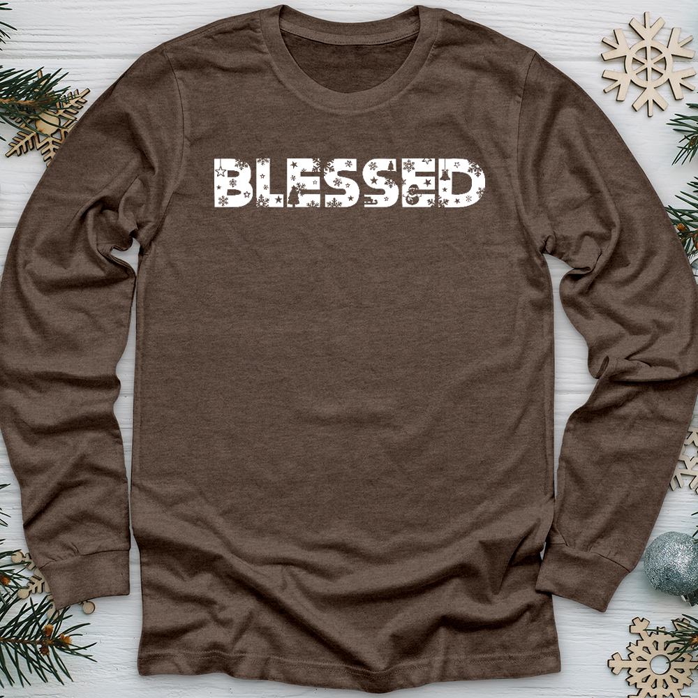 Blessed Winter Font Long Sleeve Tee