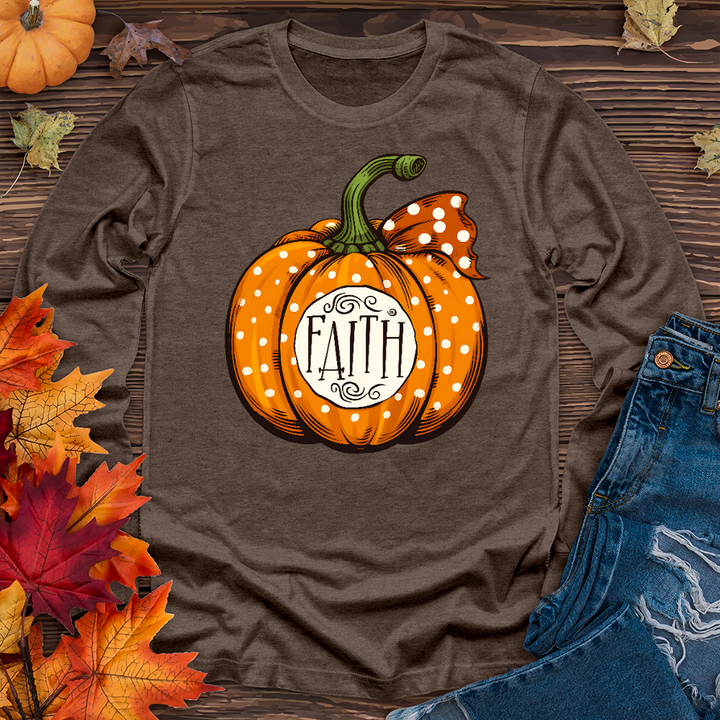 Faith Autumn Pumpkin Long Sleeve Tee