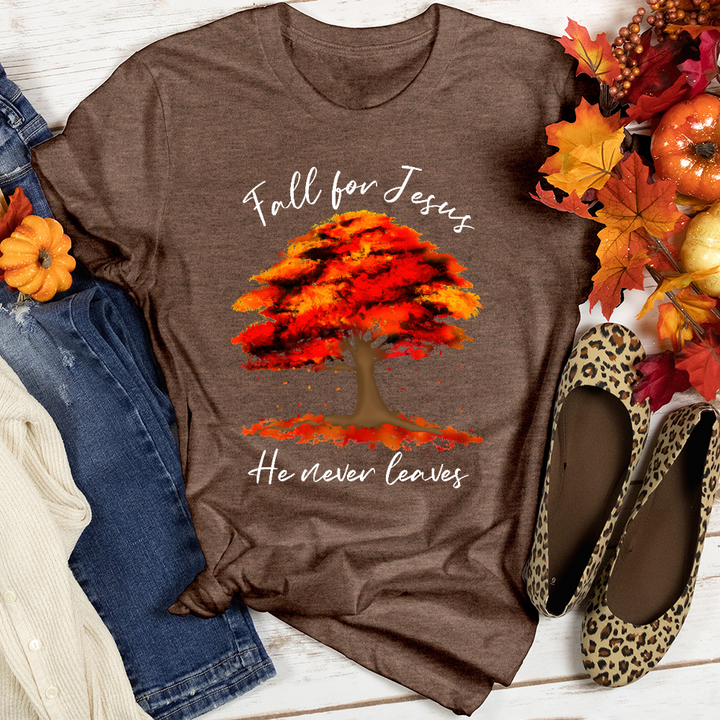 Watercolor Falling Leaves Heathered Tee