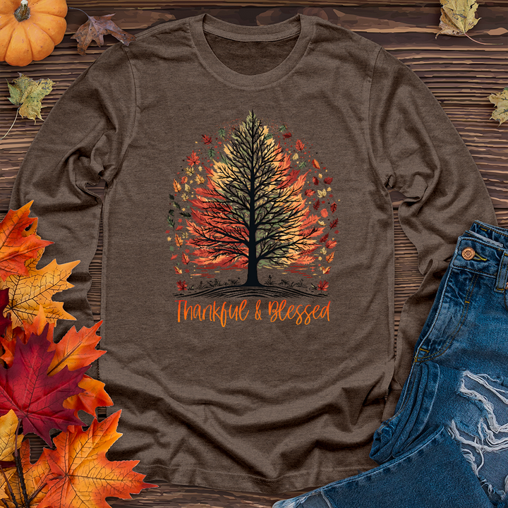 Thankful Blessed Woodland Journey Long Sleeve Tee