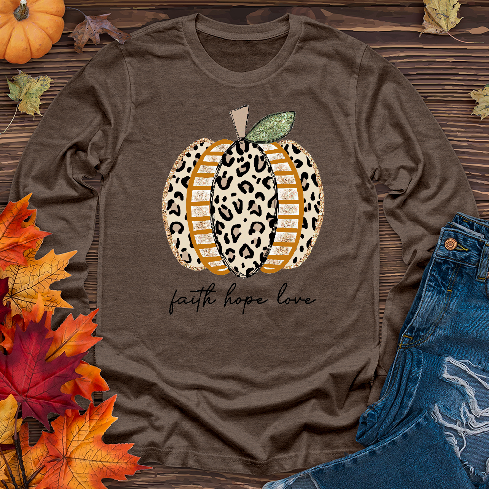 FHL Leopard Gold Pumpkin Long Sleeve Tee