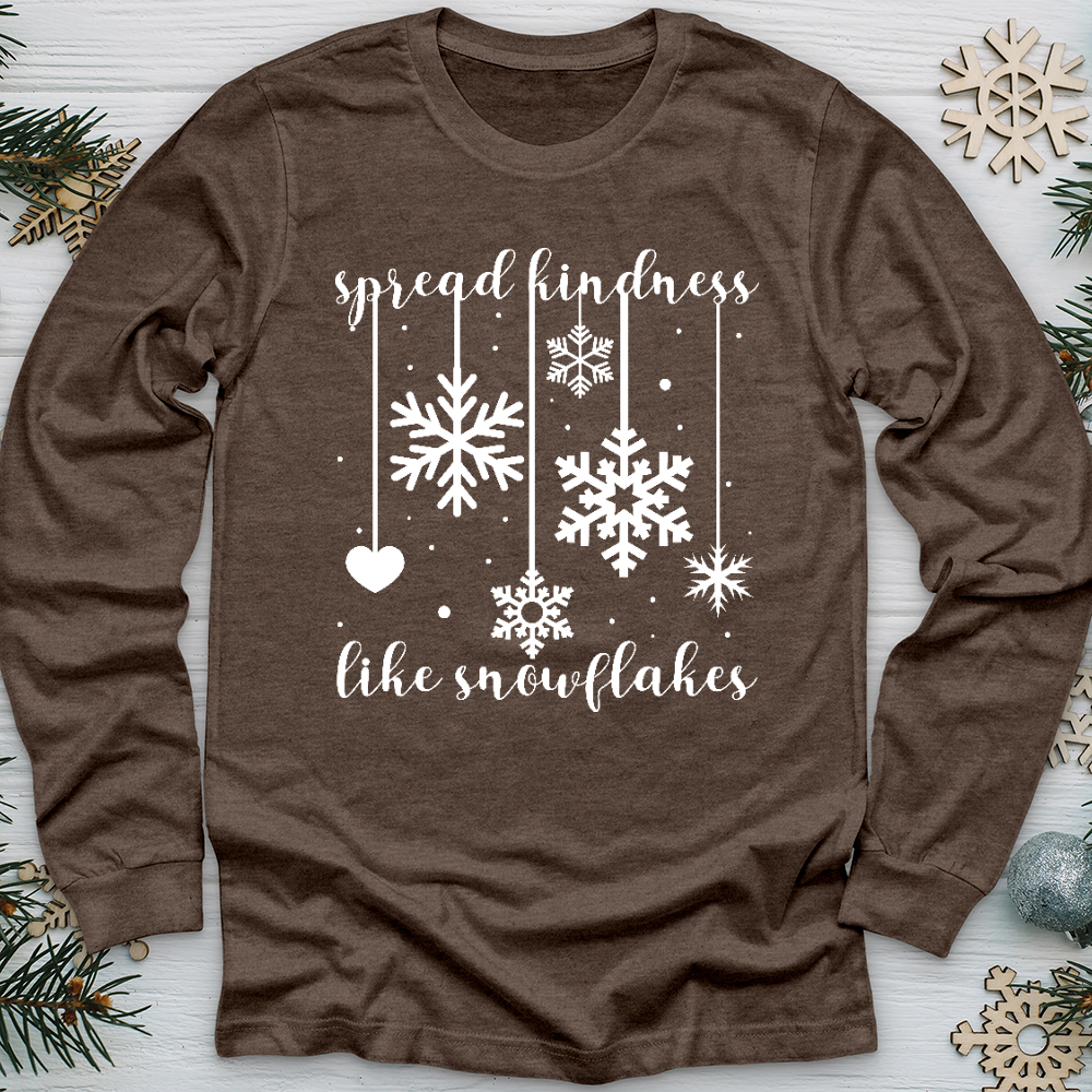 Spread Kindness Dangling Snowflakes Long Sleeve Tee