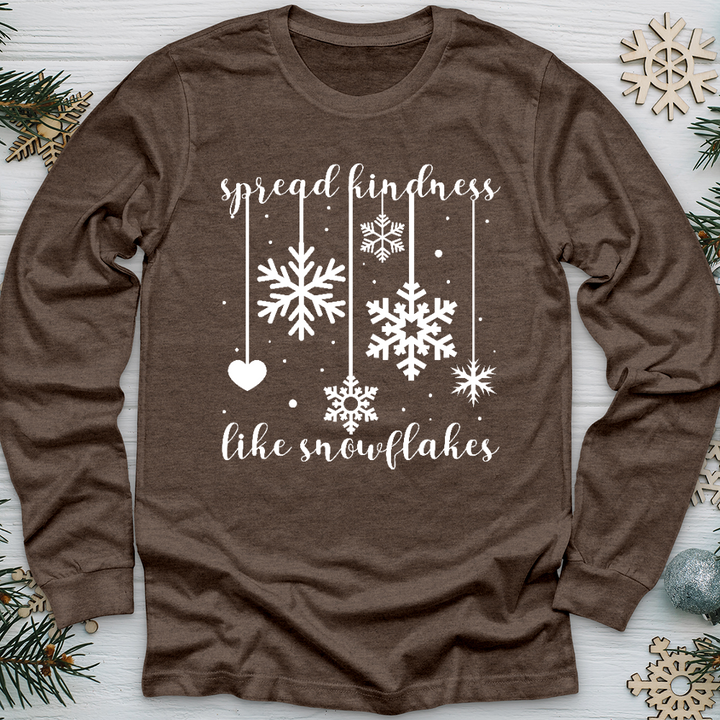 Spread Kindness Dangling Snowflakes Long Sleeve Tee