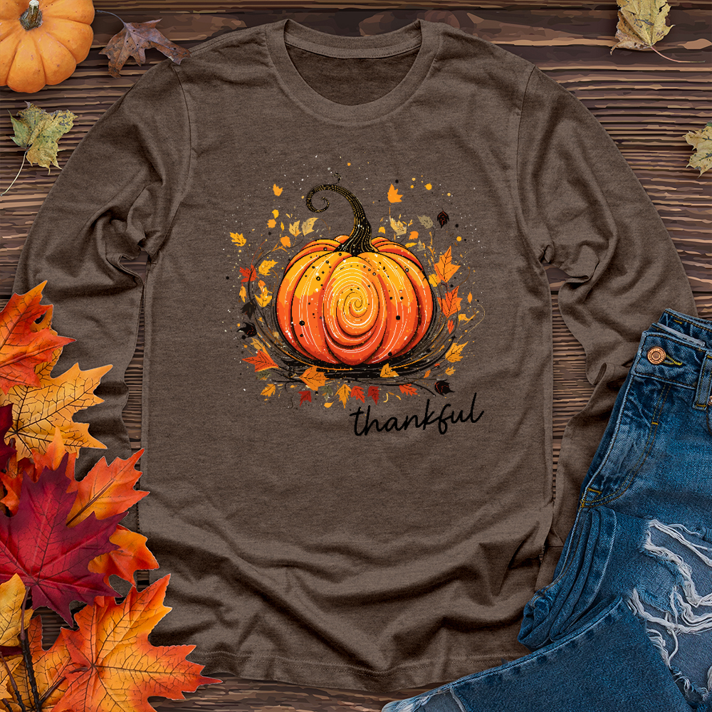 Thankful Pumpkin Swirl Long Sleeve Tee