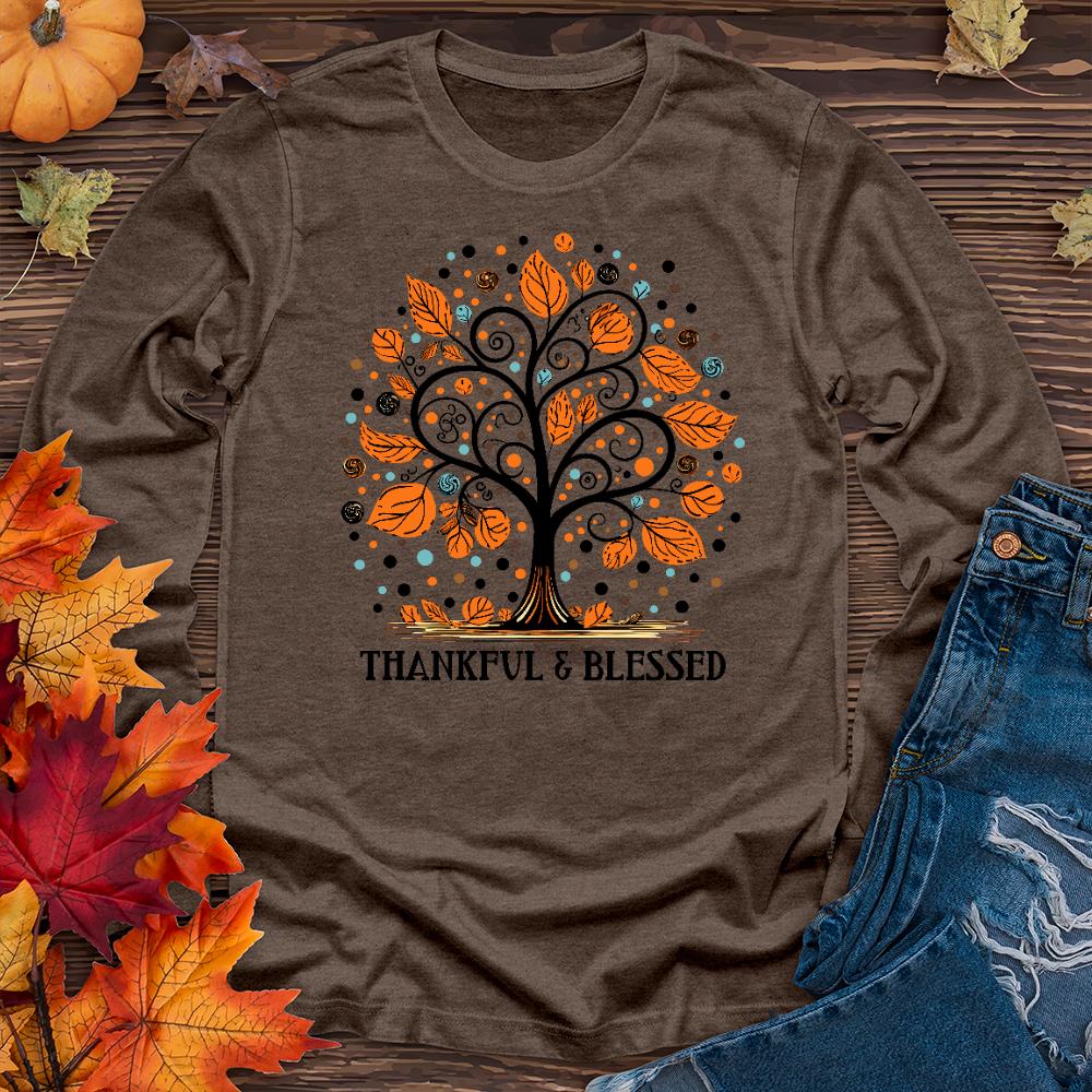 Thankful Halloween Spots Long Sleeve Tee