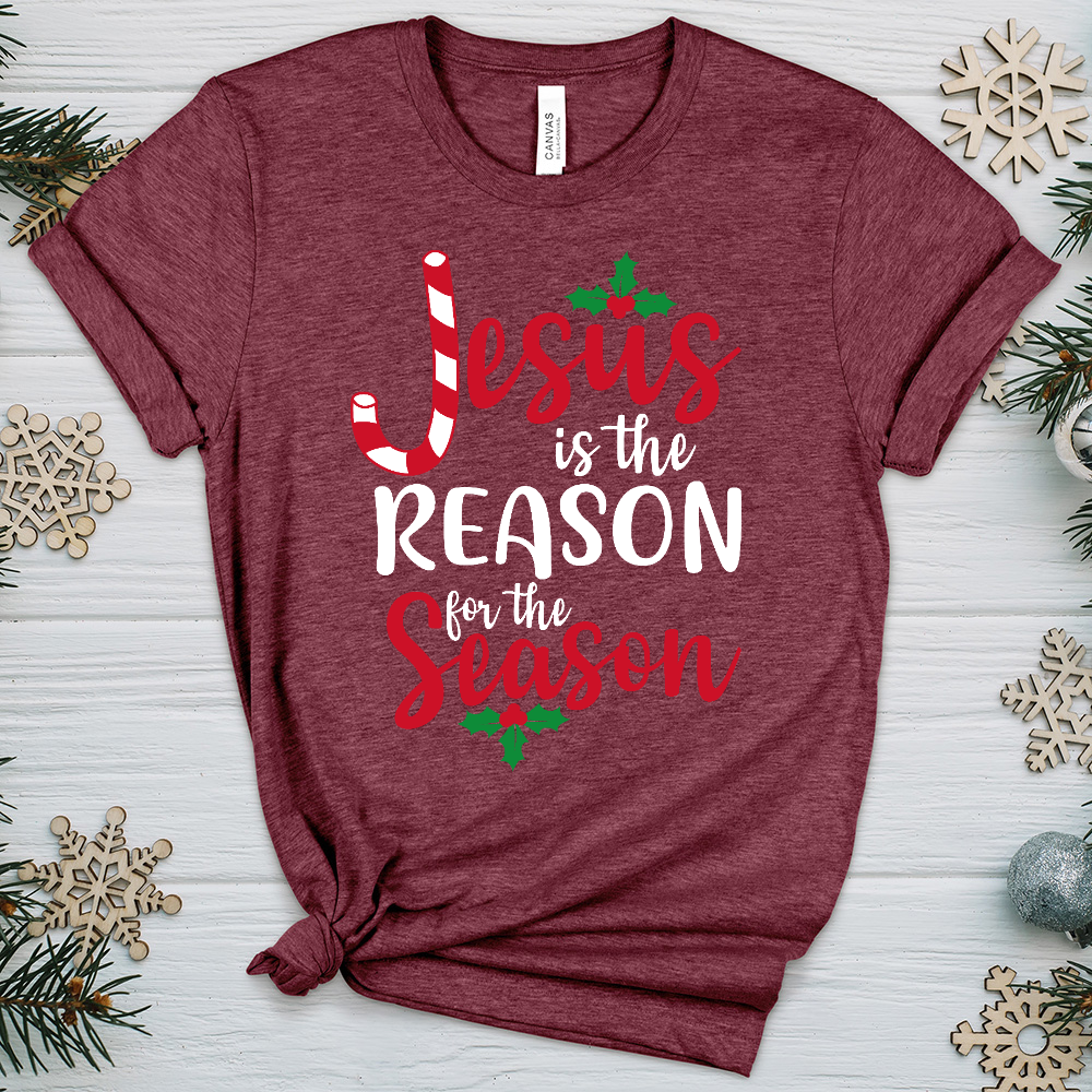 Jesus is The Reason For The Season Heathered Tee