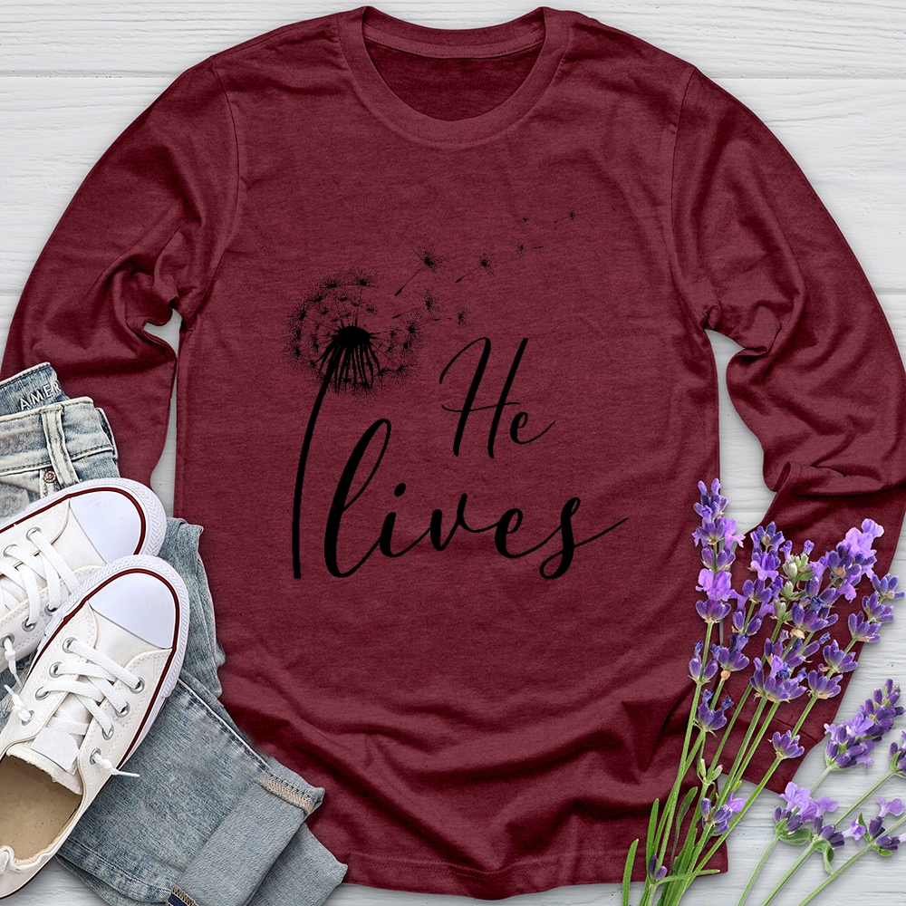 He Lives Dandelion Long Sleeve Tee