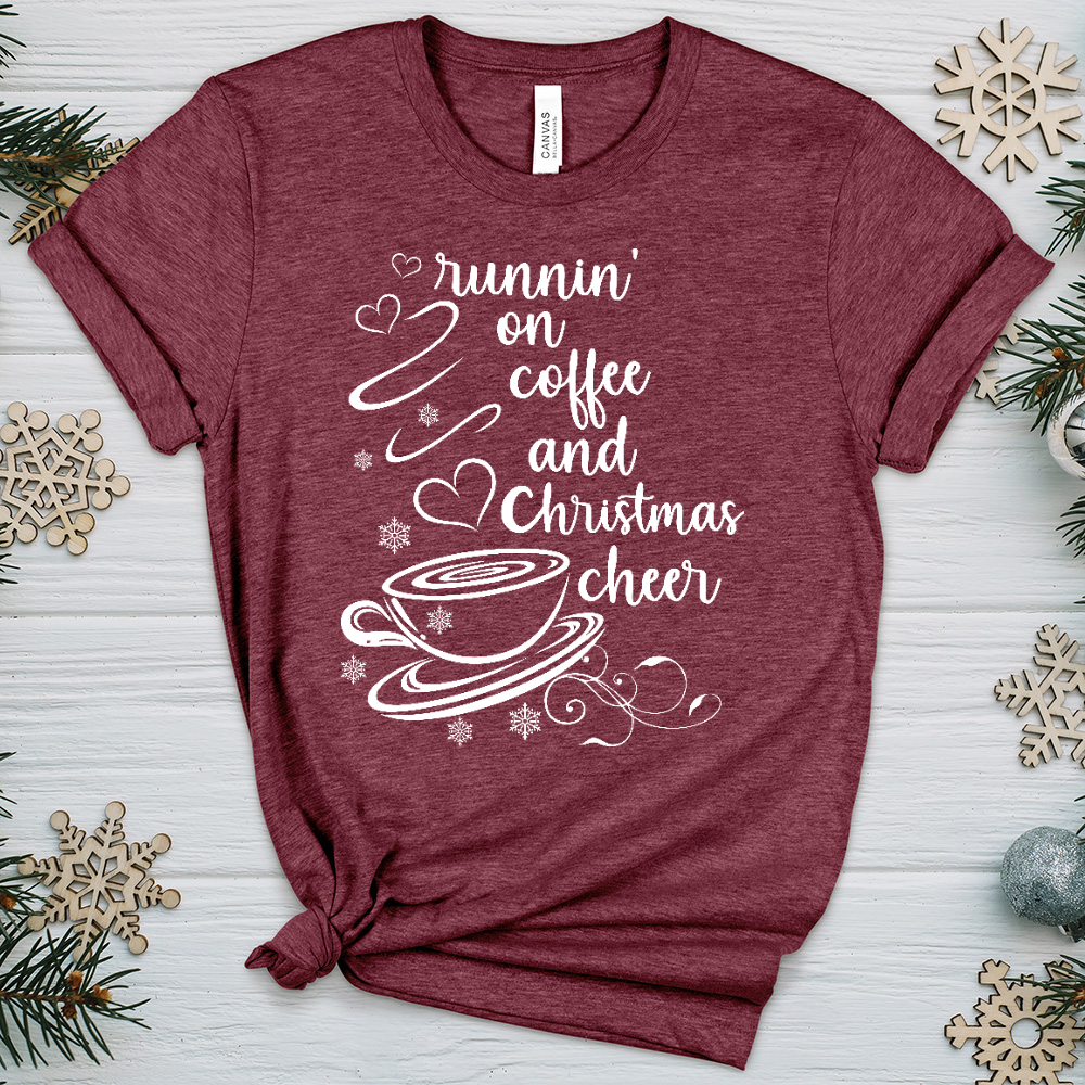 Coffee and Christmas Cheer Heathered Tee
