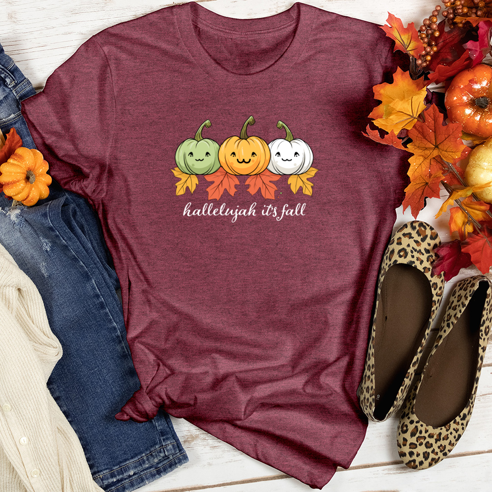 Pastel Pumpkin Trio Heathered Tee