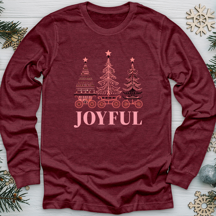 Pastel Pink Sleigh Tree Trio Long Sleeve Tee