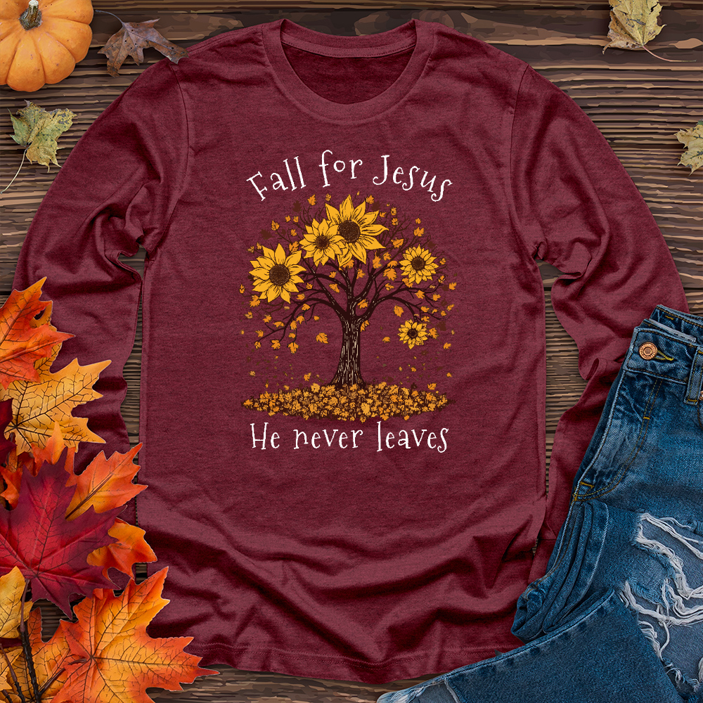 Sunflower Tree Falling Leaves Long Sleeve Tee