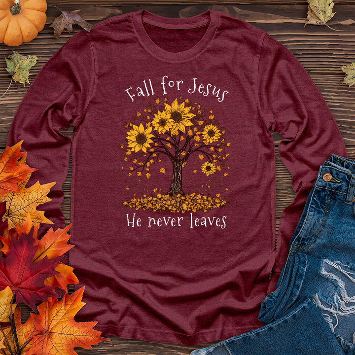 Sunflower Tree Falling Leaves Long Sleeve Tee