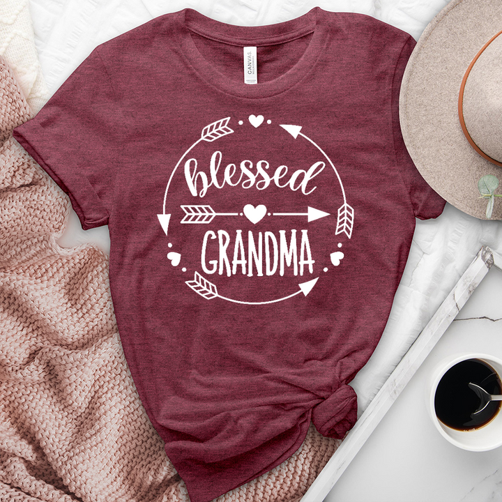 Blessed Grandma Arrows Heathered Tee