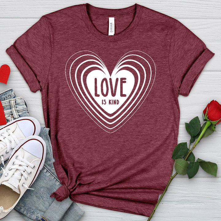 Love Is Kind White Heart Heathered Tee