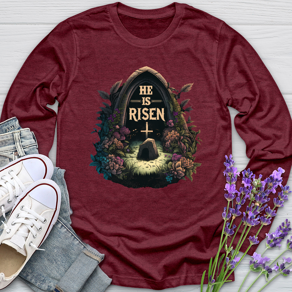 He Is Risen Grave Long Sleeve Tee