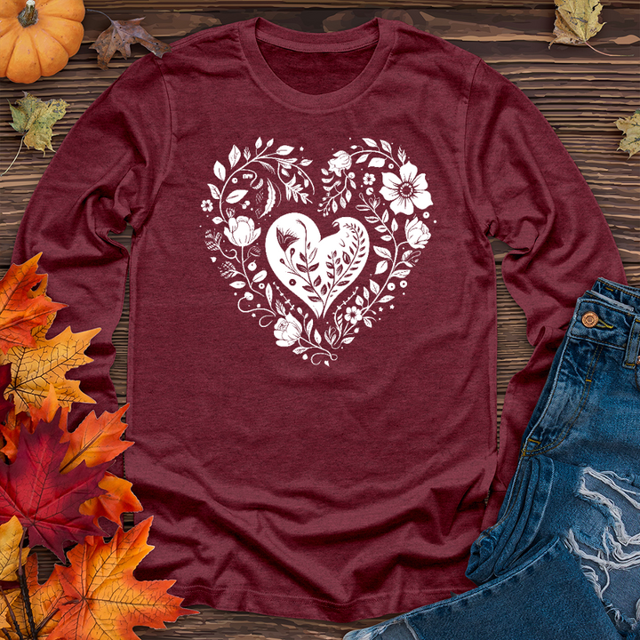 A simple floral heart 01 Long Sleeve Tee