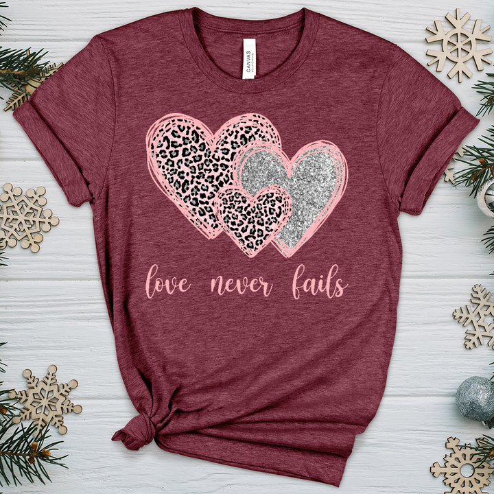 Love Never Fails Heathered Tee