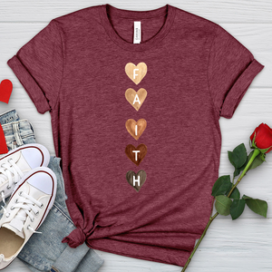 Faith Watercolor Hearts Heathered Tee