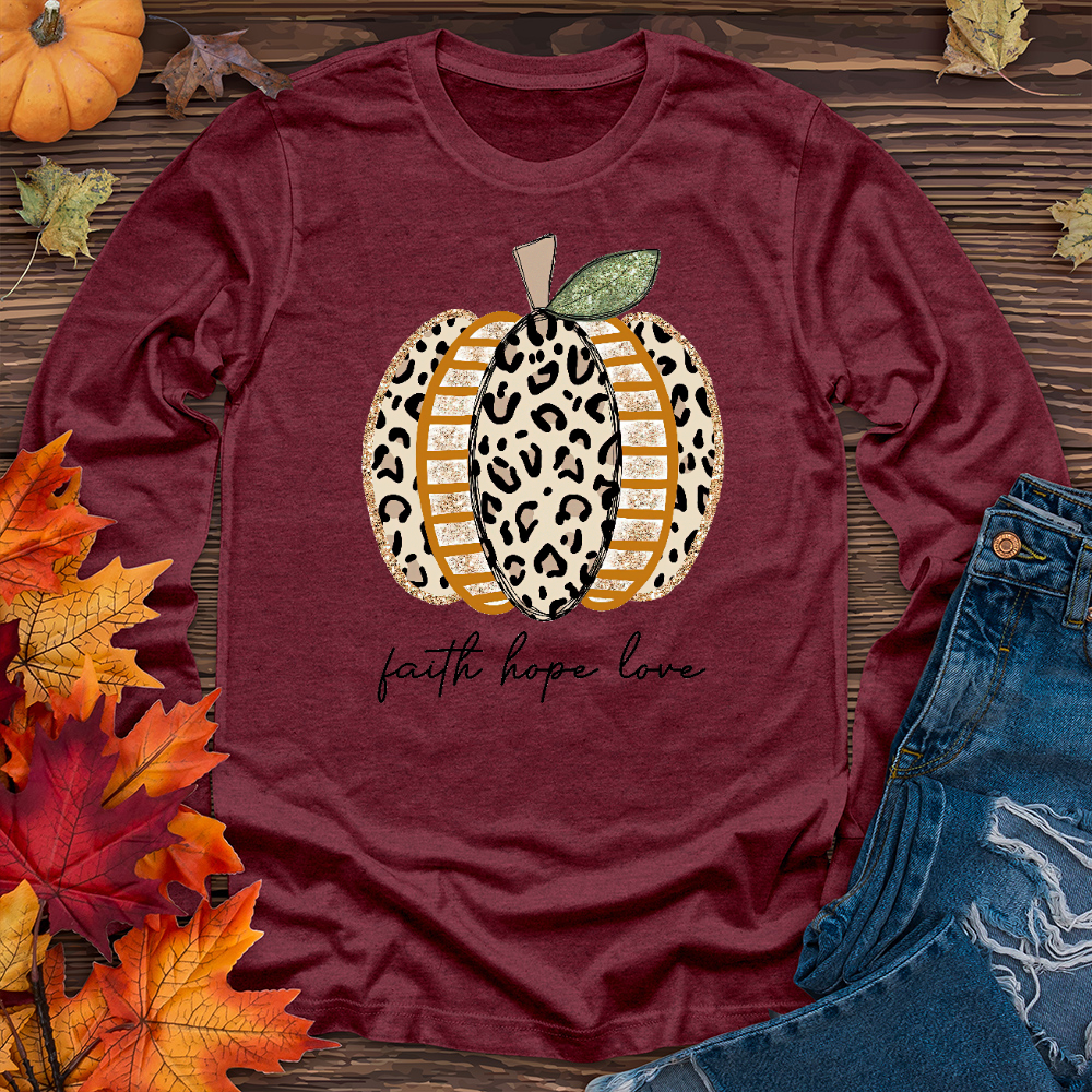 FHL Leopard Gold Pumpkin Long Sleeve Tee