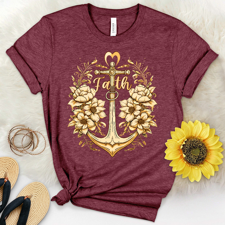 Golden Faith Anchor Heathered Tee