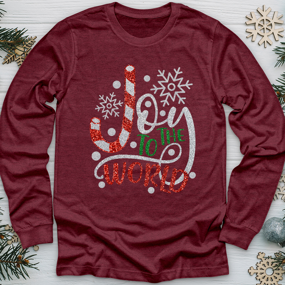 Joy To The World Candy Cane Long Sleeve Tee