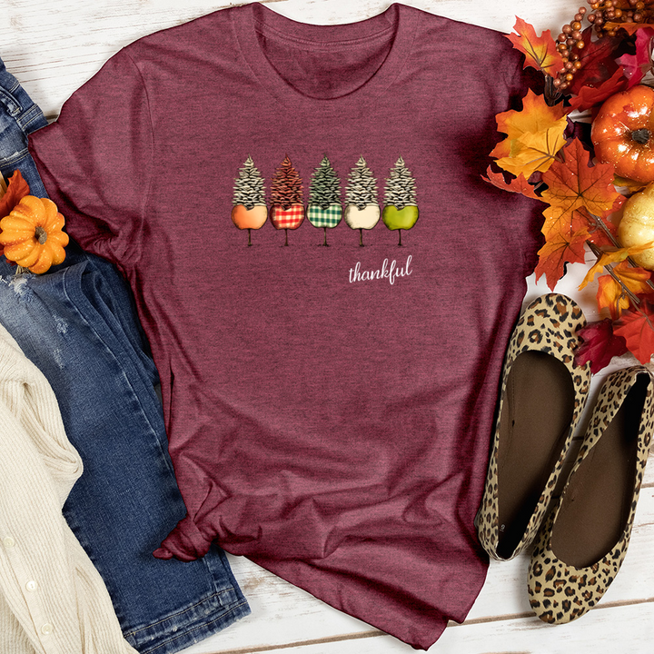 Vintage Apple Picking Gingham Trio Pine Trees Heathered Tee