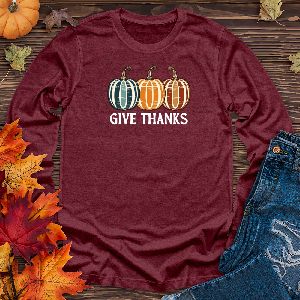 Retro Pumpkin Trio Long Sleeve Tee