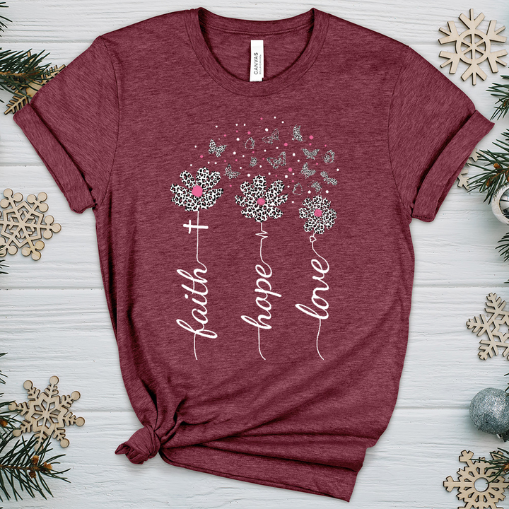 Faith Hope Love Floral V8 Heathered Tee