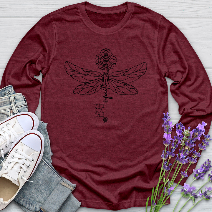 Faith Key Dragonfly Long Sleeve Tee