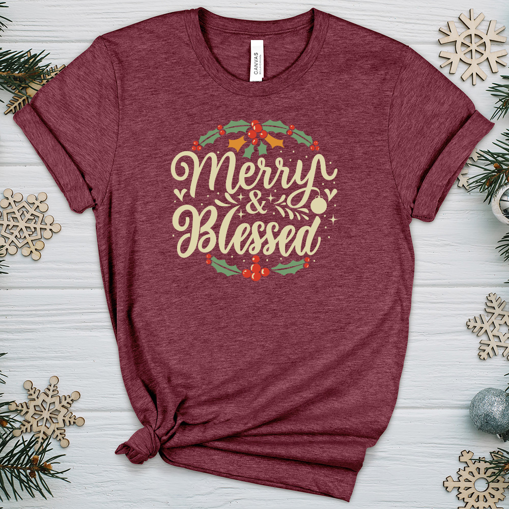 Merry and Blessed Heathered Tee