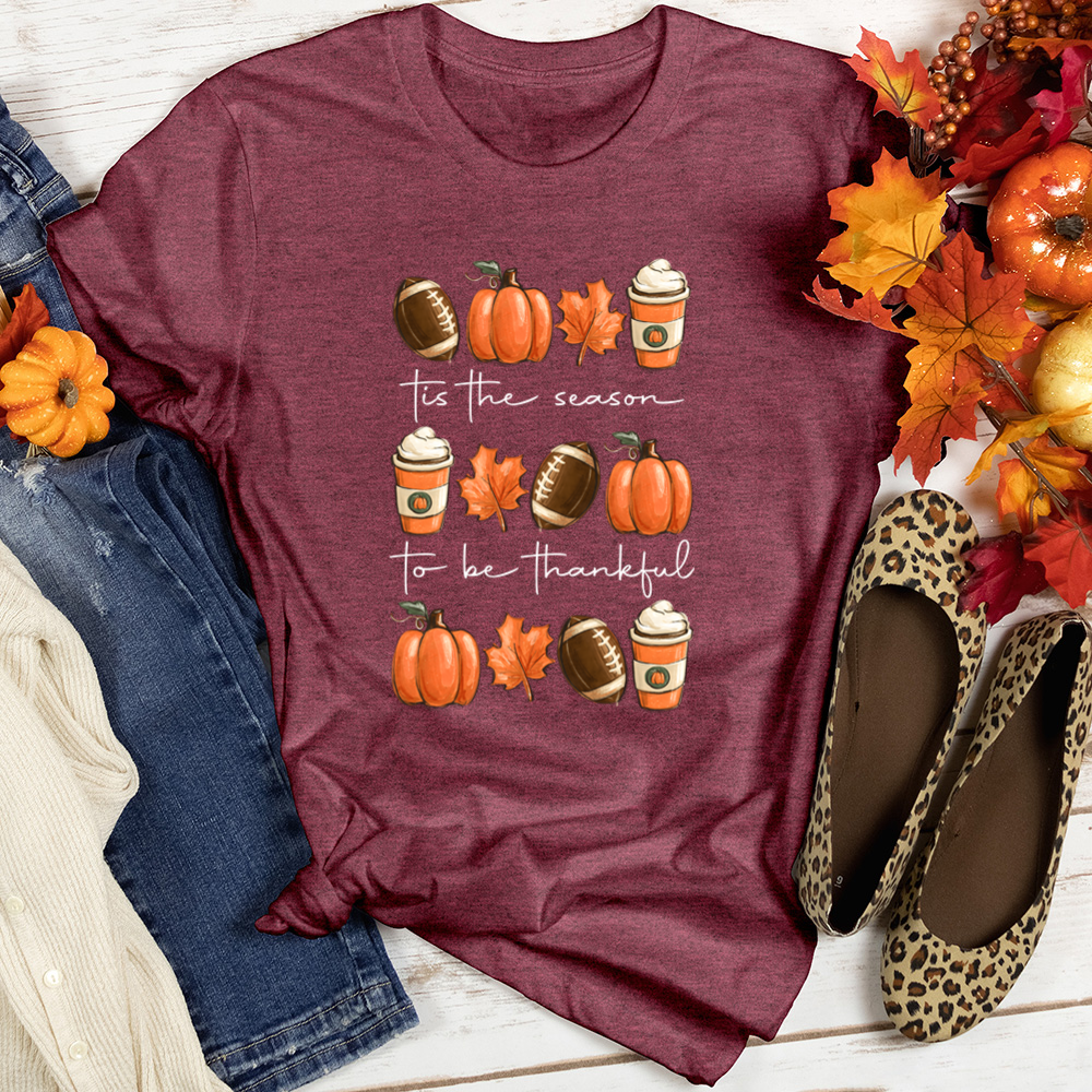 Tis Thankful Season Heathered Tee