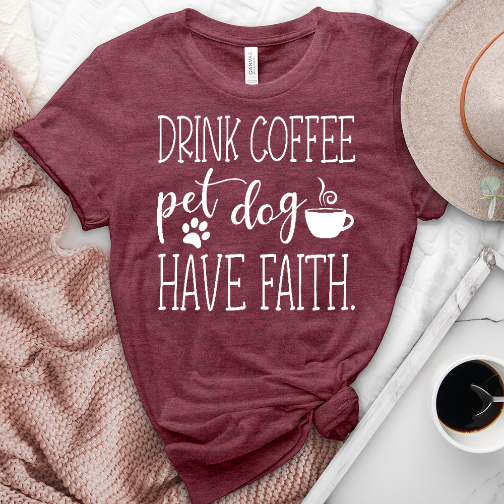 Drink Coffee Pet Dog Heathered Tee