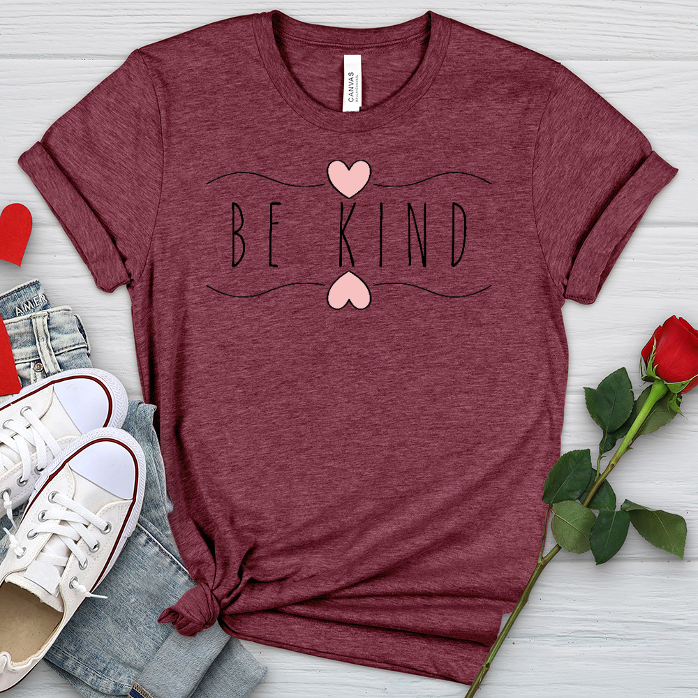 Be Kind Wavy Hearts Heathered Tee