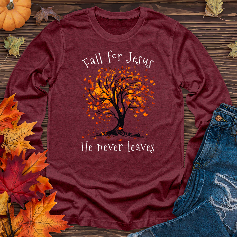 Fall For Jesus Swirl Long Sleeve Tee