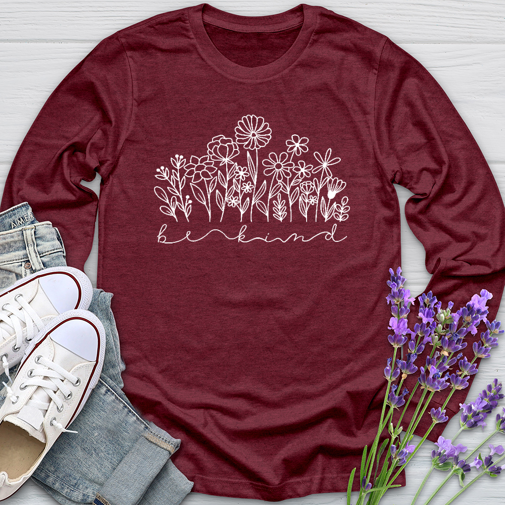 Be Kind Garden Flowers Long Sleeve Tee