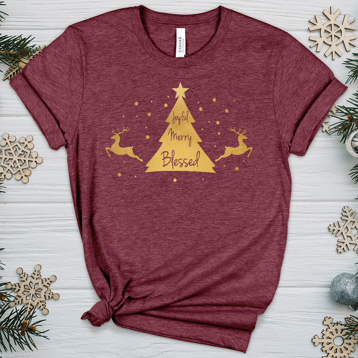 Joyful Reindeer Heathered Tee