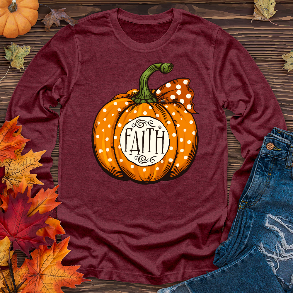 Faith Autumn Pumpkin Long Sleeve Tee