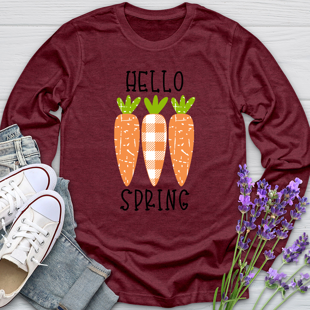 Hello Spring Carrots Long Sleeve Tee