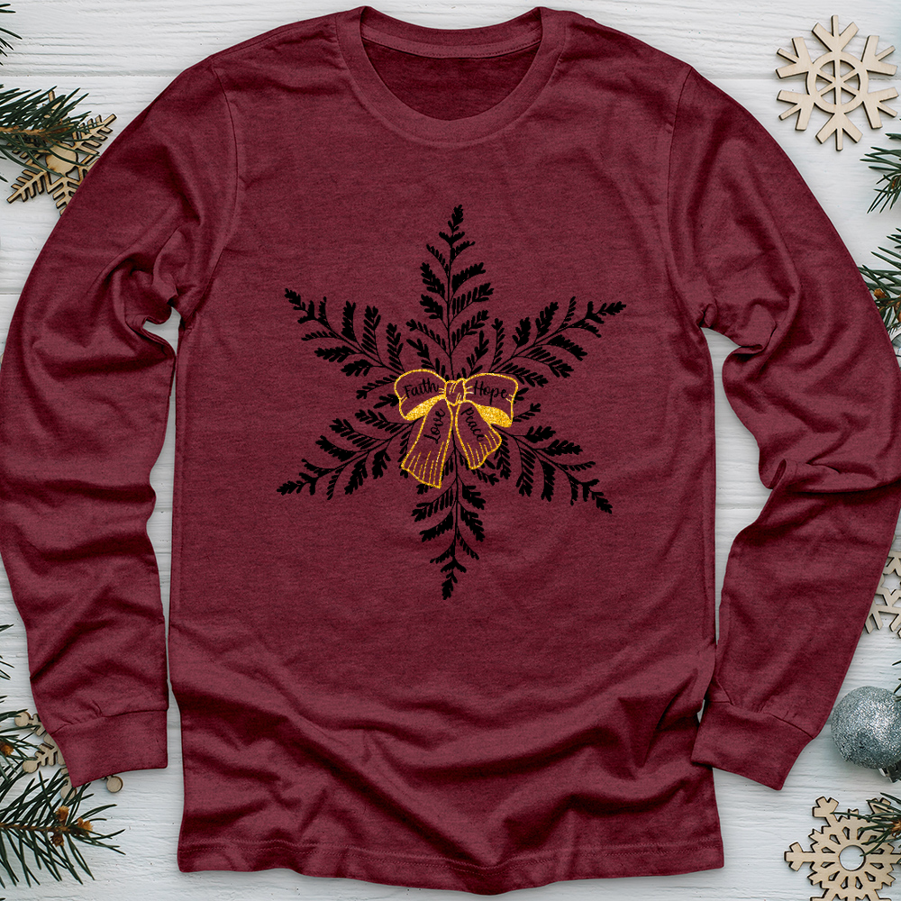 Faith Hope Love Peace Snowflake Long Sleeve Tee