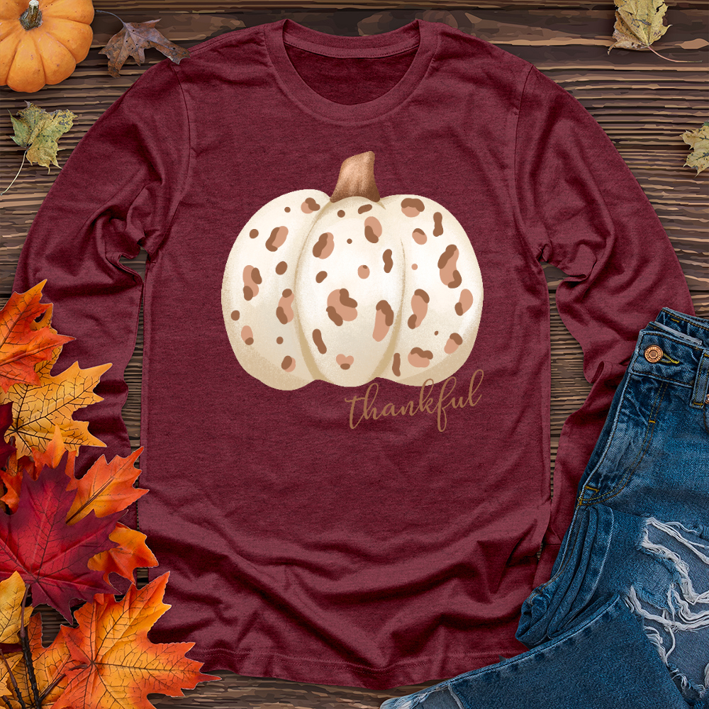 Thankful Skin Colored Pumpkin Long Sleeve Tee