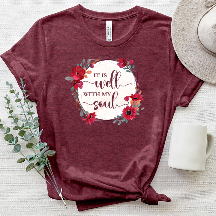 It Is Well Wreath Heathered Tee