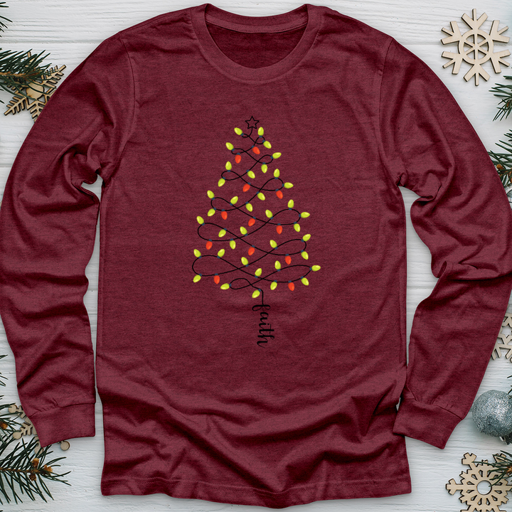 Faith Christmas Lights Long Sleeve Tee