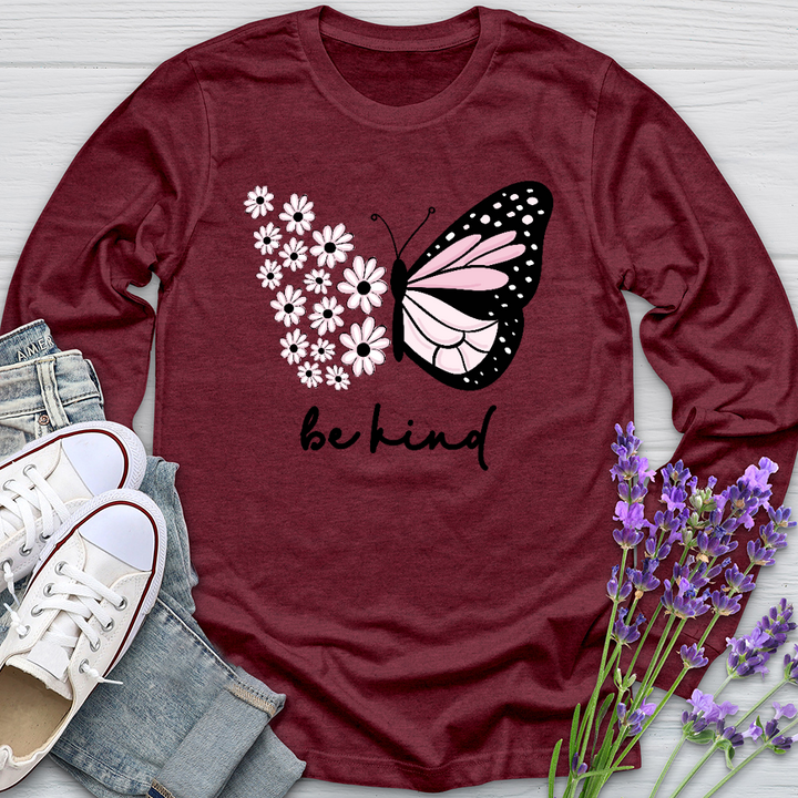 Be Kind Sunflower Butterfly Long Sleeve Tee