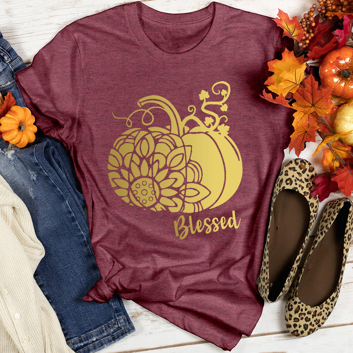 Blessed Gold Sunflower Pumpkin Heathered Tee