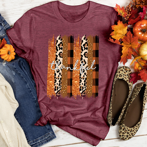 Thankful Watercolor Stripes Heathered Tee