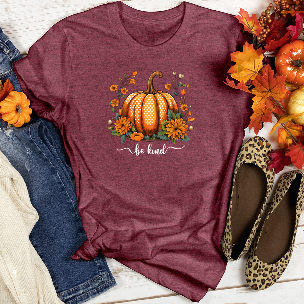 Polka Dot Pumpkin Blessings Heathered Tee