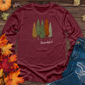 Retro Classic Trio Pine Trees Long Sleeve Tee