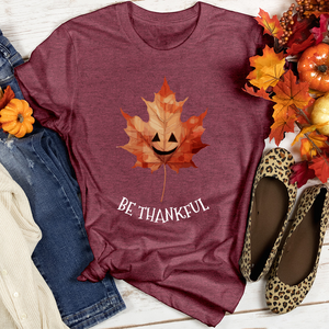 Be Thankful Leaf Heathered Tee