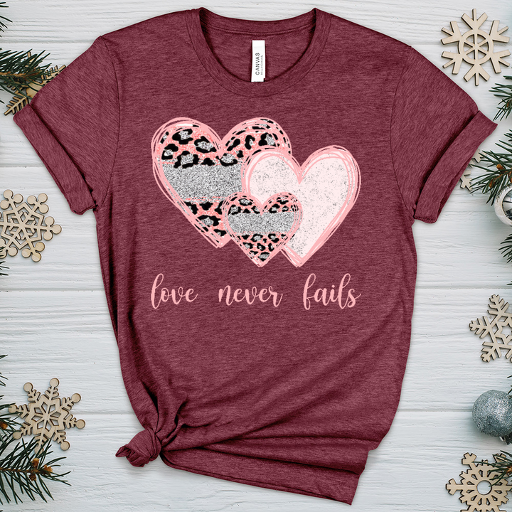 Love Never Fails V7 Heathered Tee